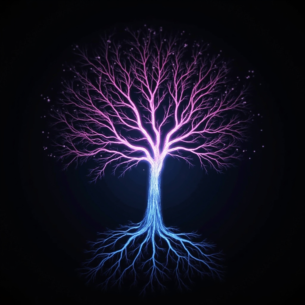 Abstract visualization of nervous system stress response pathways