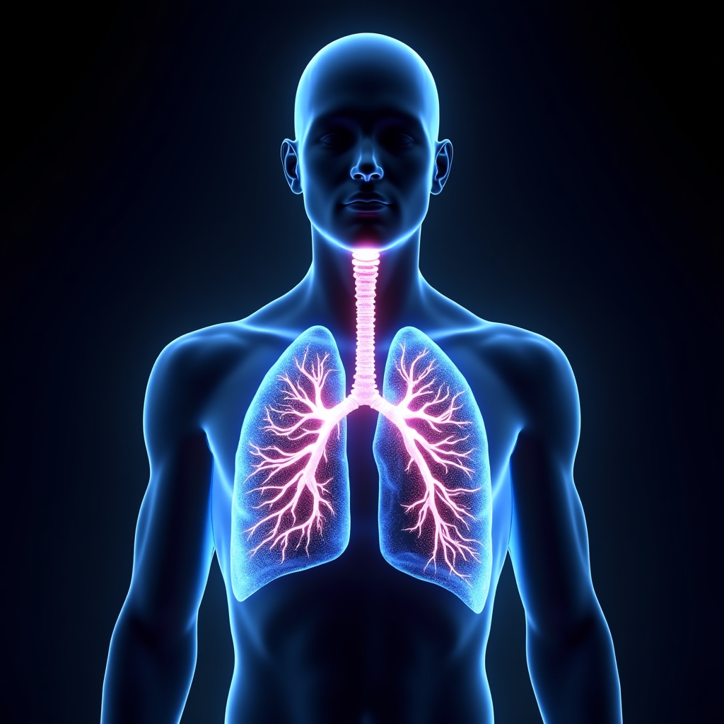 Educational concept visualization showing breathing and performance connection